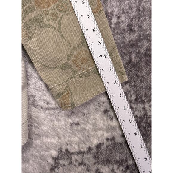 Anthropologie Jacket Medium Womens Green Denim Embroidered Kimono Open Front - Picture 5 of 8